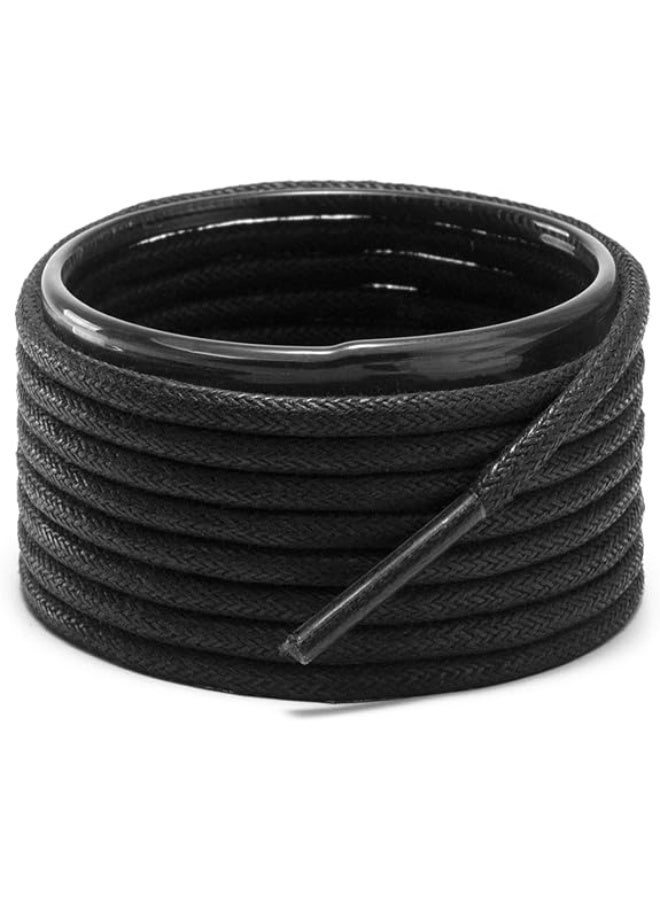 اربطة احذية مستديرة من القطن المشمع للاحذية الطويلة والاحذية الرياضية للرجال والنساء - والأحذية ذات الرقبة الطويلة والفساتين - خيوط للاحذية متوفرة زوجان باطوال وألوان متعددة - Image 1